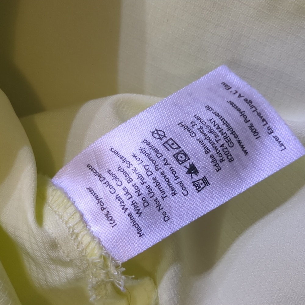 Eddie Bauer Sleeveless Shirt XL Lemon Wash Fishing Hiking Lightweight - Picture 7 of 15